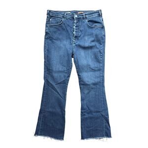 Pilcro Anthropologie The Icon High Rise Flare Jeans Casual Boho Festival Sz 32